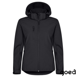 Classic Softshell Jacket Met Kap Ladies Zwart