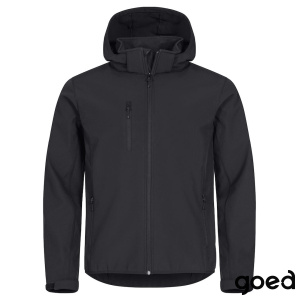 Classic Softshell Jacket Met Kap Zwart